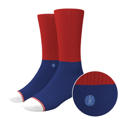 The Fourth | Patriotic Red and Blue Heel Hammock™ Crew Socks - MENLL