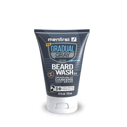 Menfirst Gradual Gray - Beard Wash - Natural Darkening Formula - 3 Pack - 4.6 Oz Each - MENLL