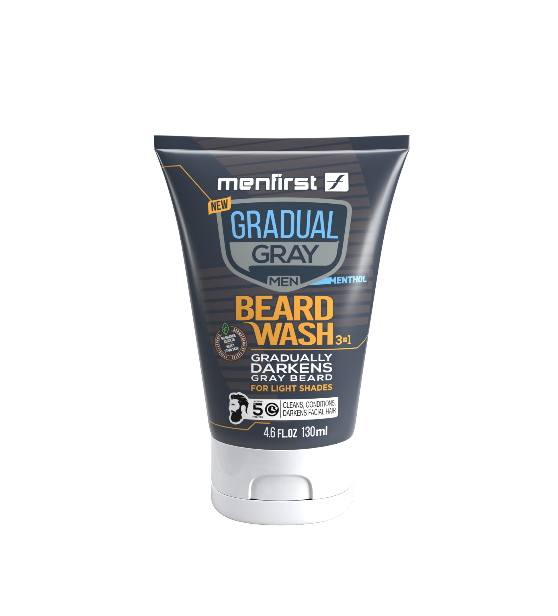 Menfirst Gradual Gray - Beard Wash - Natural Darkening Formula - 1 Pack - 4.6 oz Each - MENLL