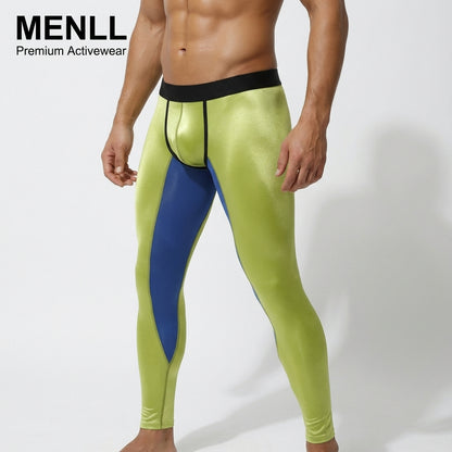 Mens Ultra Thin High Elastic Warm Pants Nylon Spandex