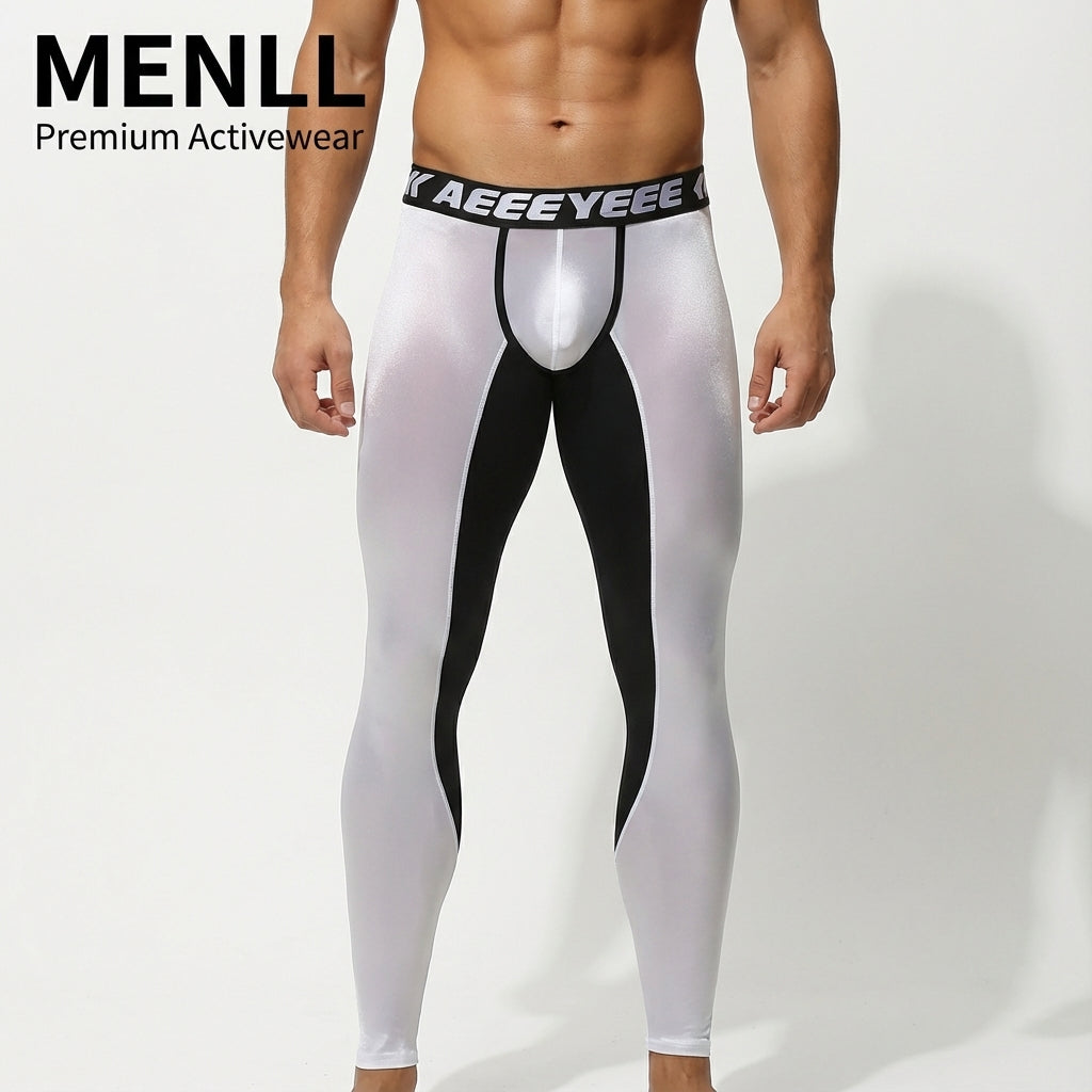 Mens Ultra Thin High Elastic Warm Pants Nylon Spandex