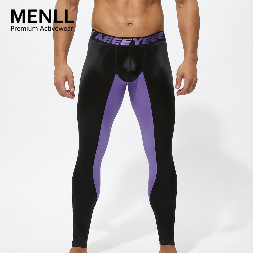 Mens Ultra Thin High Elastic Warm Pants Nylon Spandex
