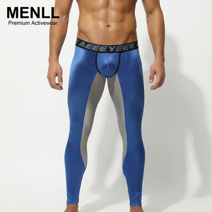 Mens Ultra Thin High Elastic Warm Pants Nylon Spandex