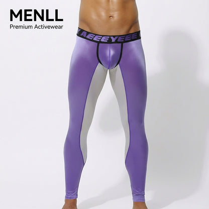 Mens Ultra Thin High Elastic Warm Pants Nylon Spandex