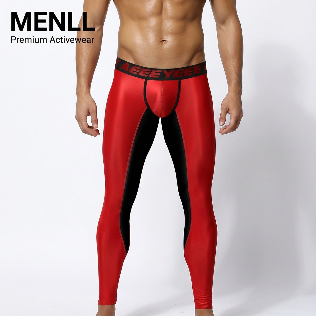 Mens Ultra Thin High Elastic Warm Pants Nylon Spandex
