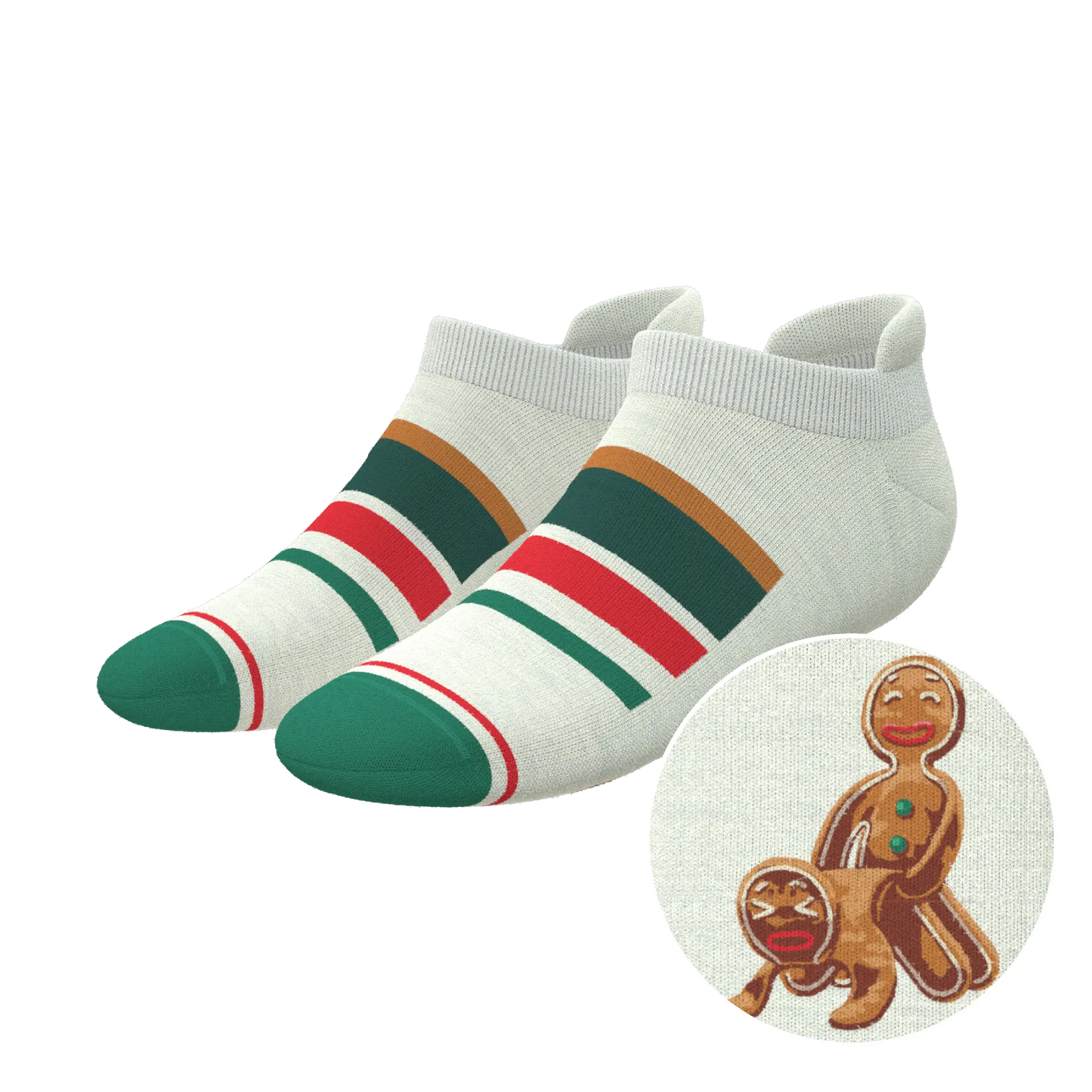 The Ginger Rail | Gingerbread Heel Hammock™ Ankle Socks - MENLL