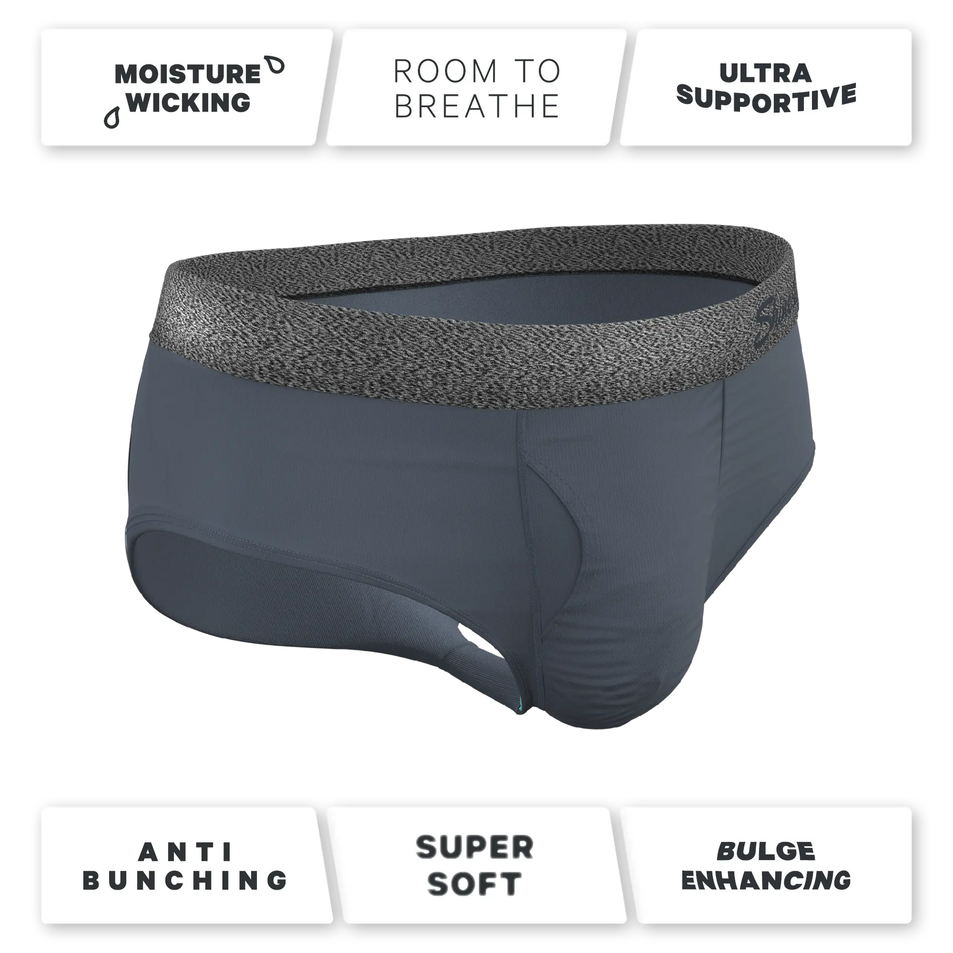 The Graphite | Tonal Grey Ball Hammock® Pouch Underwear Briefs Shinesty