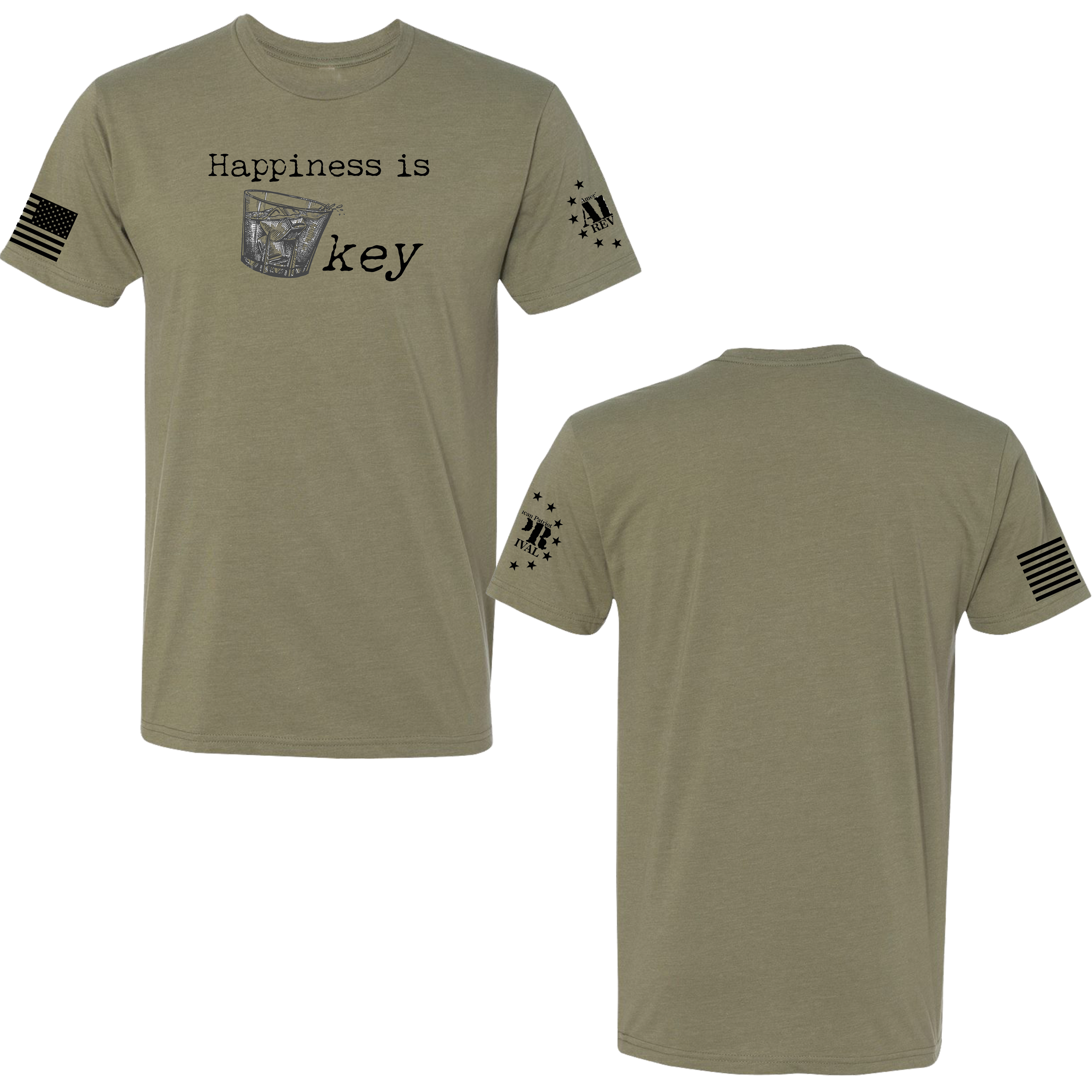 T-Shirts - Happiness is Whiskey American Patriot Revival