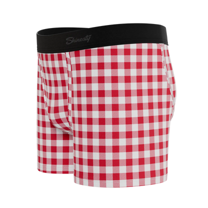 The Hot Diggity | Red Gingham Boy's Boxer Briefs Shinesty