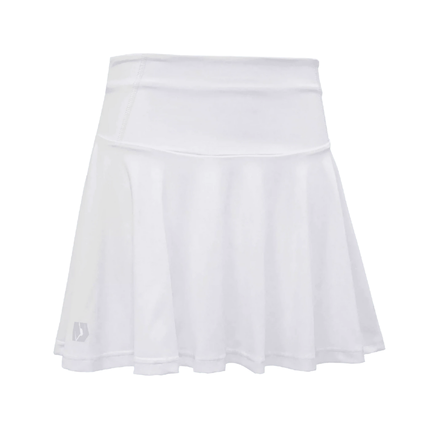 HUDEF women's short skirt, white, silky and breathable fabric.