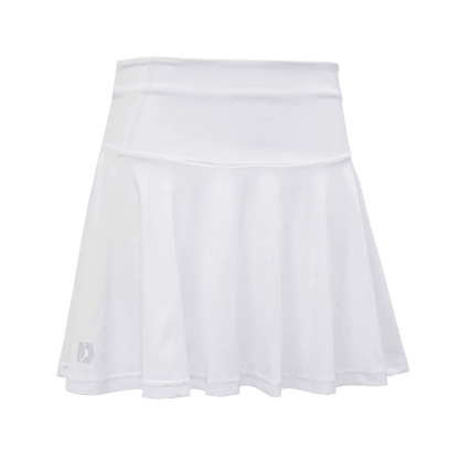 HUDEF women's short skirt, white, silky and breathable fabric.