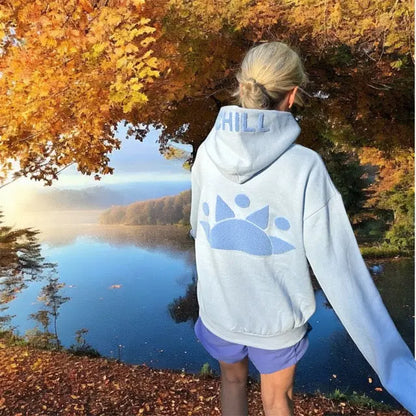 Zen Zip Chenille Applique-Hydrangea Blue chill life style