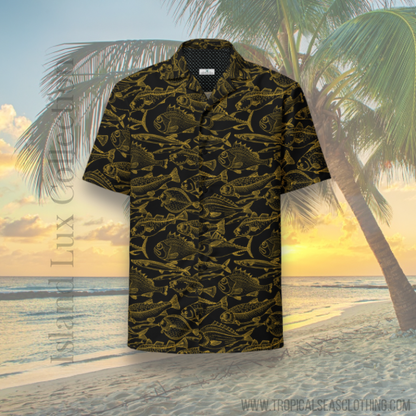 Sea of Gold Riches Button Down Hawaiian Shirt - MENLL