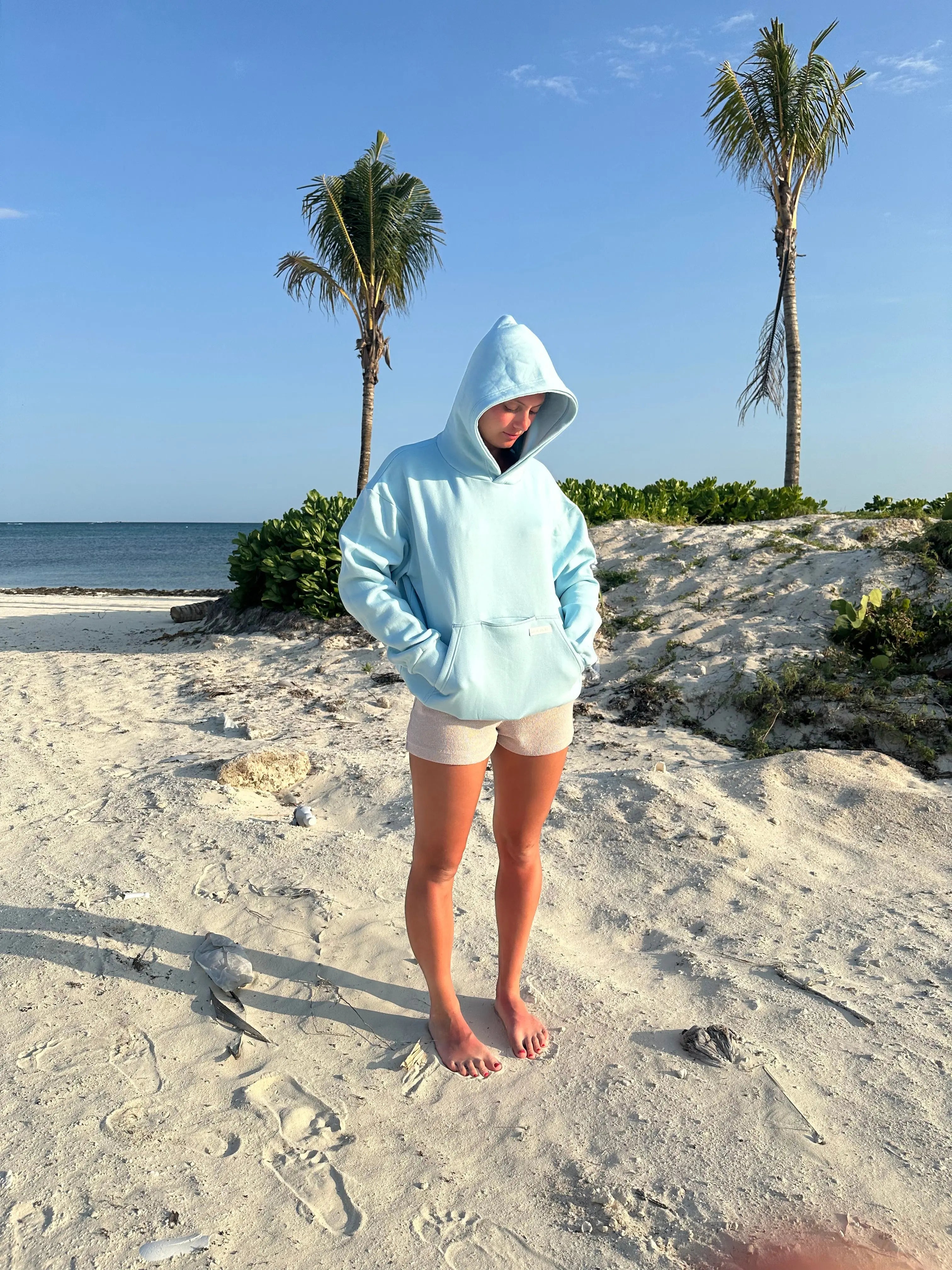 Zen Zip Essentials Hoodie-Chambray chill life style