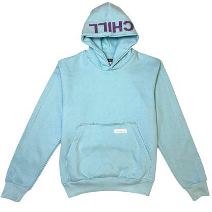 Zen Zip Serenity Applique Hoodie- Sky Blue/Lilac chill life style