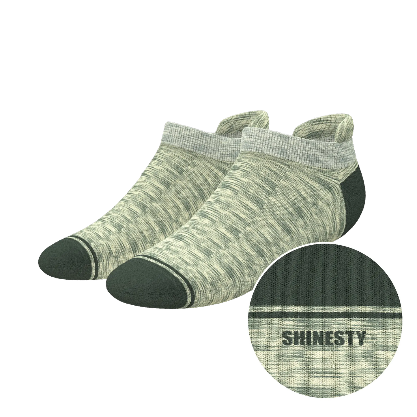 The Illusion | Green Pattern Heel Hammock™ Ankle Socks - MENLL