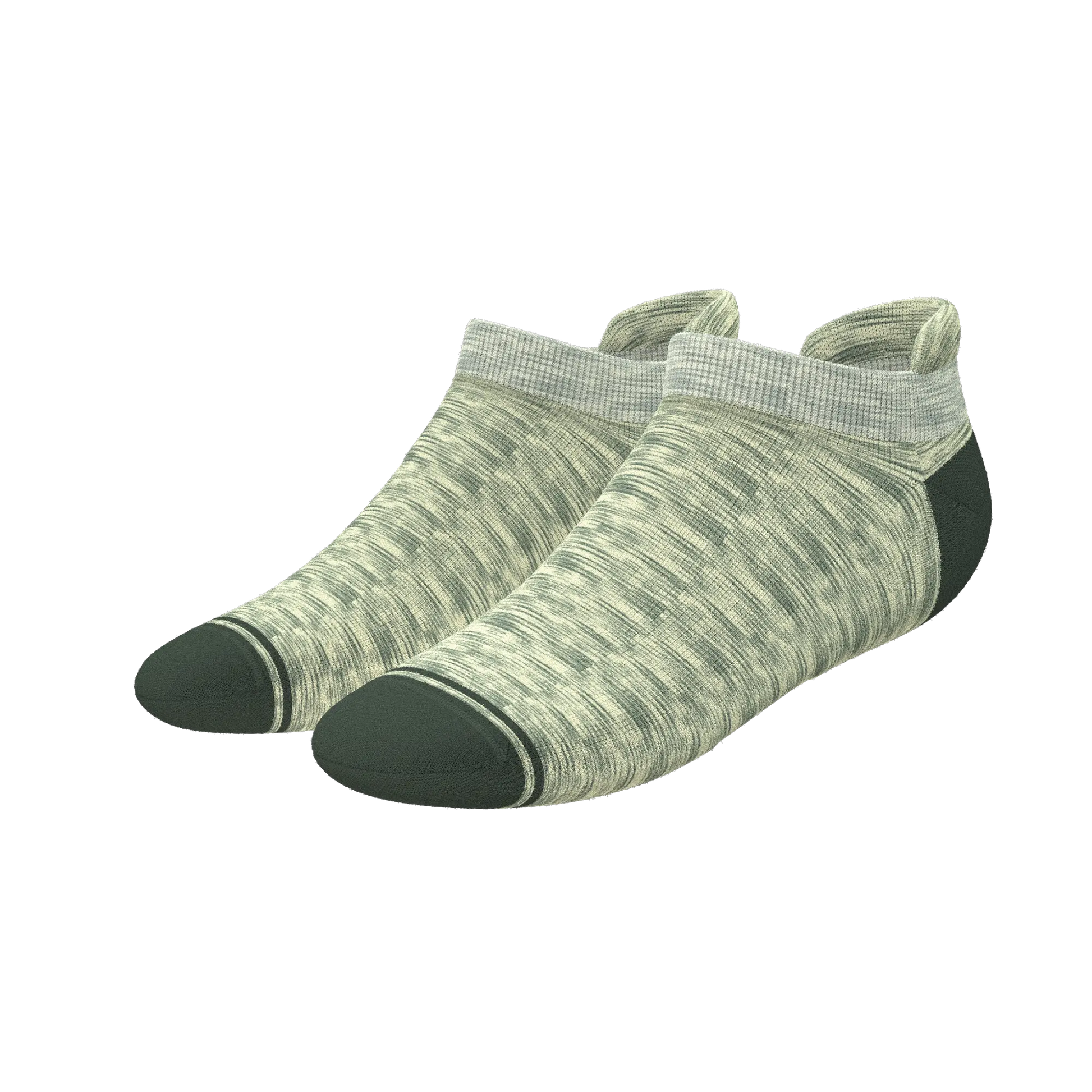 The Illusion | Green Pattern Heel Hammock™ Ankle Socks - MENLL