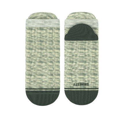 The Illusion | Green Pattern Heel Hammock™ Ankle Socks - MENLL