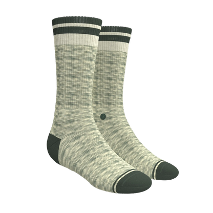 The Illusion | Green Pattern Heel Hammock™ Crew Socks - MENLL