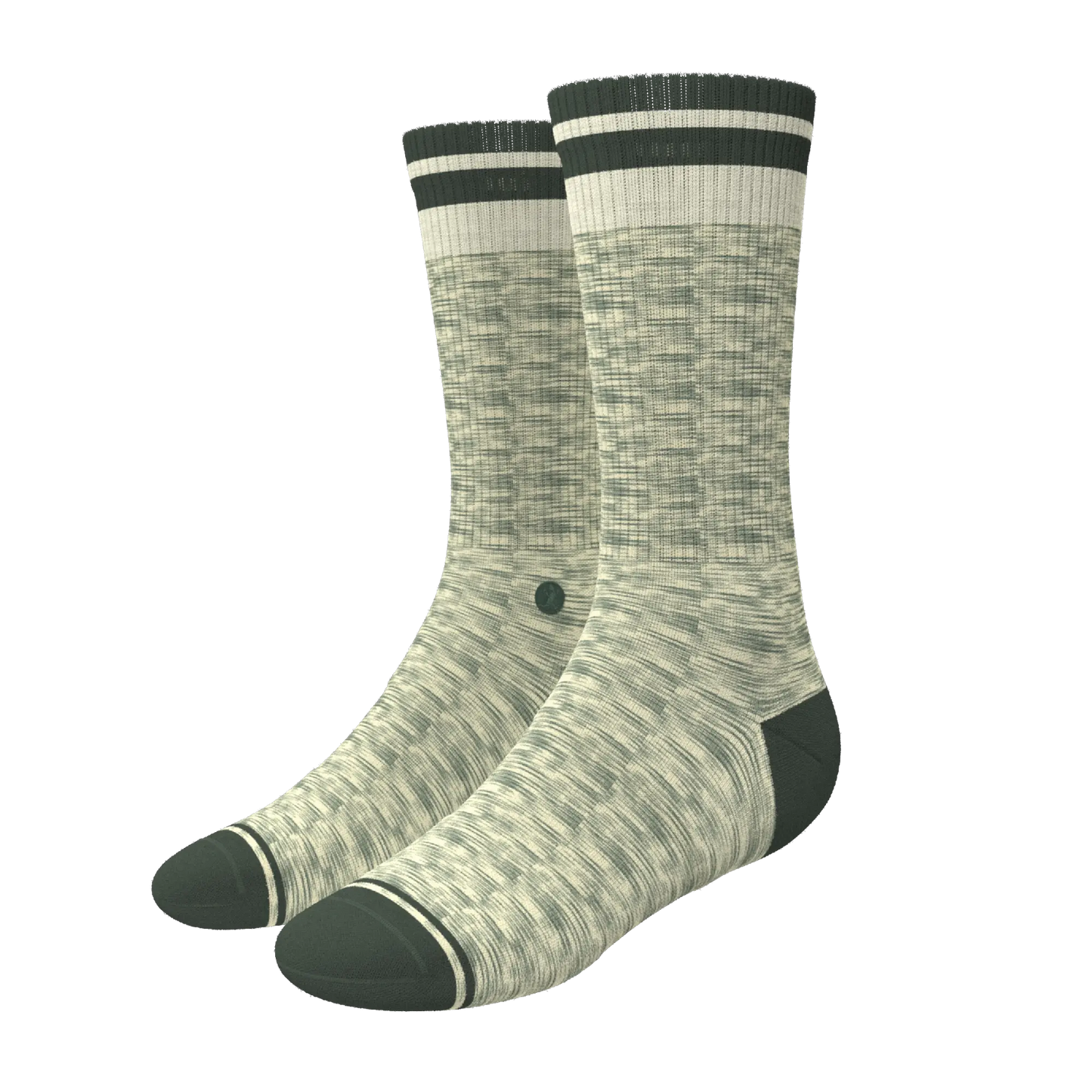 The Illusion | Green Pattern Heel Hammock™ Crew Socks - MENLL