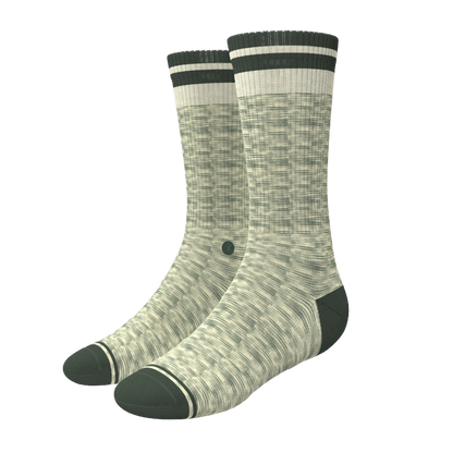 The Illusion | Green Pattern Heel Hammock™ Crew Socks - MENLL