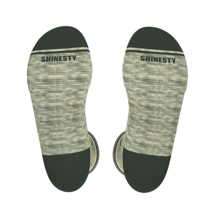 The Illusion | Green Pattern Heel Hammock™ Crew Socks - MENLL
