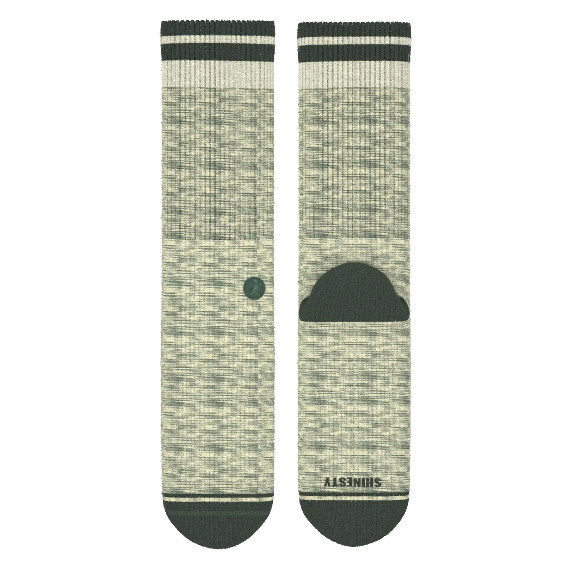 The Illusion | Green Pattern Heel Hammock™ Crew Socks - MENLL