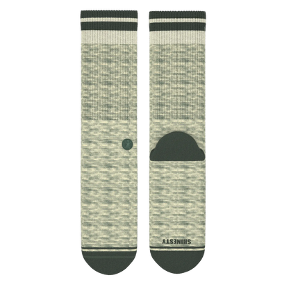 The Illusion | Green Pattern Heel Hammock™ Crew Socks - MENLL