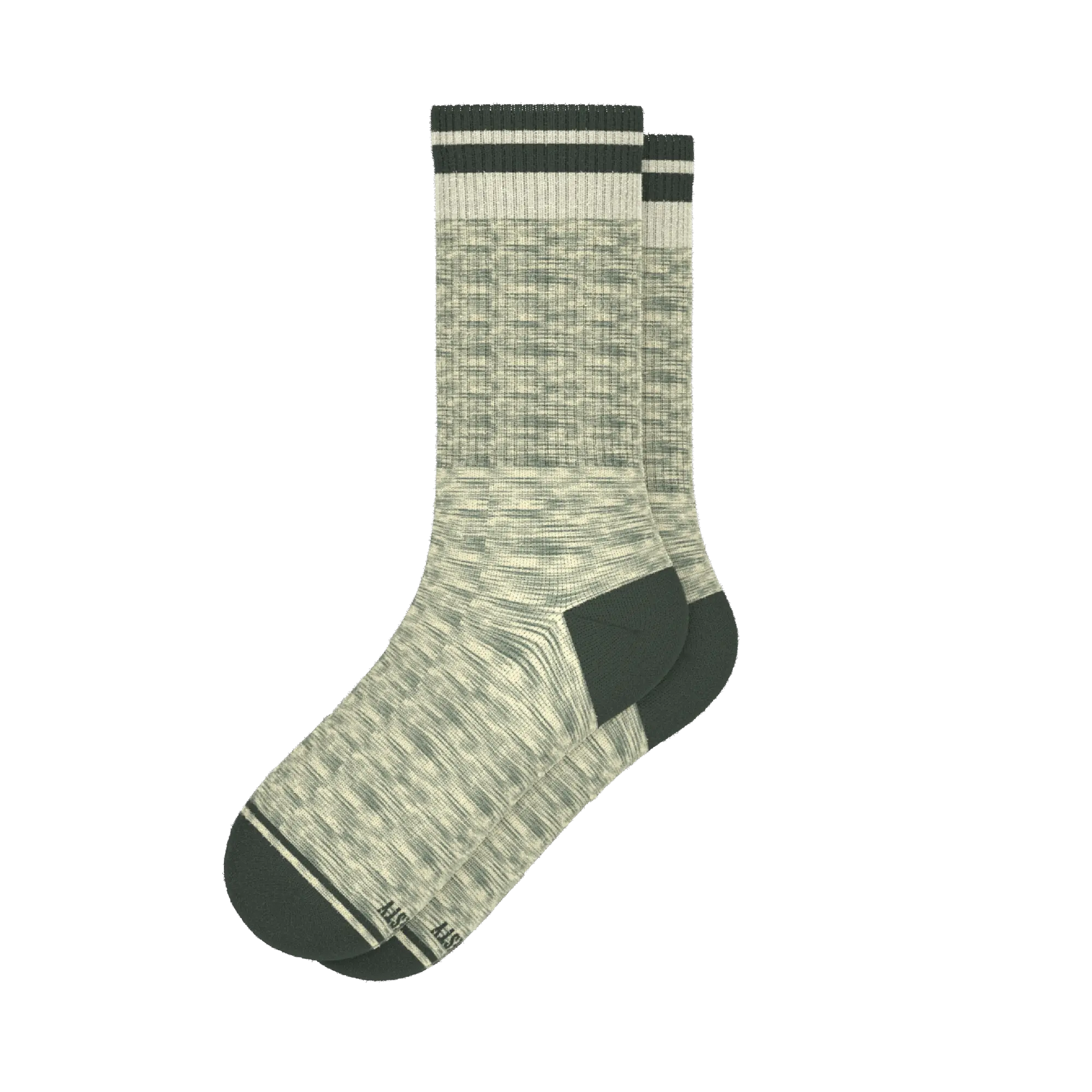 The Illusion | Green Pattern Heel Hammock™ Crew Socks - MENLL