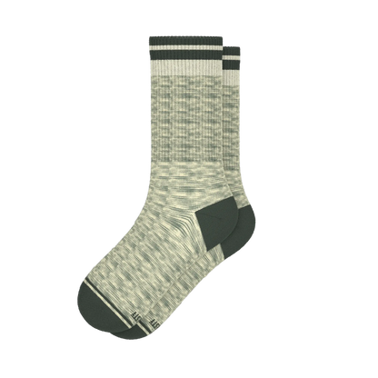 The Illusion | Green Pattern Heel Hammock™ Crew Socks - MENLL