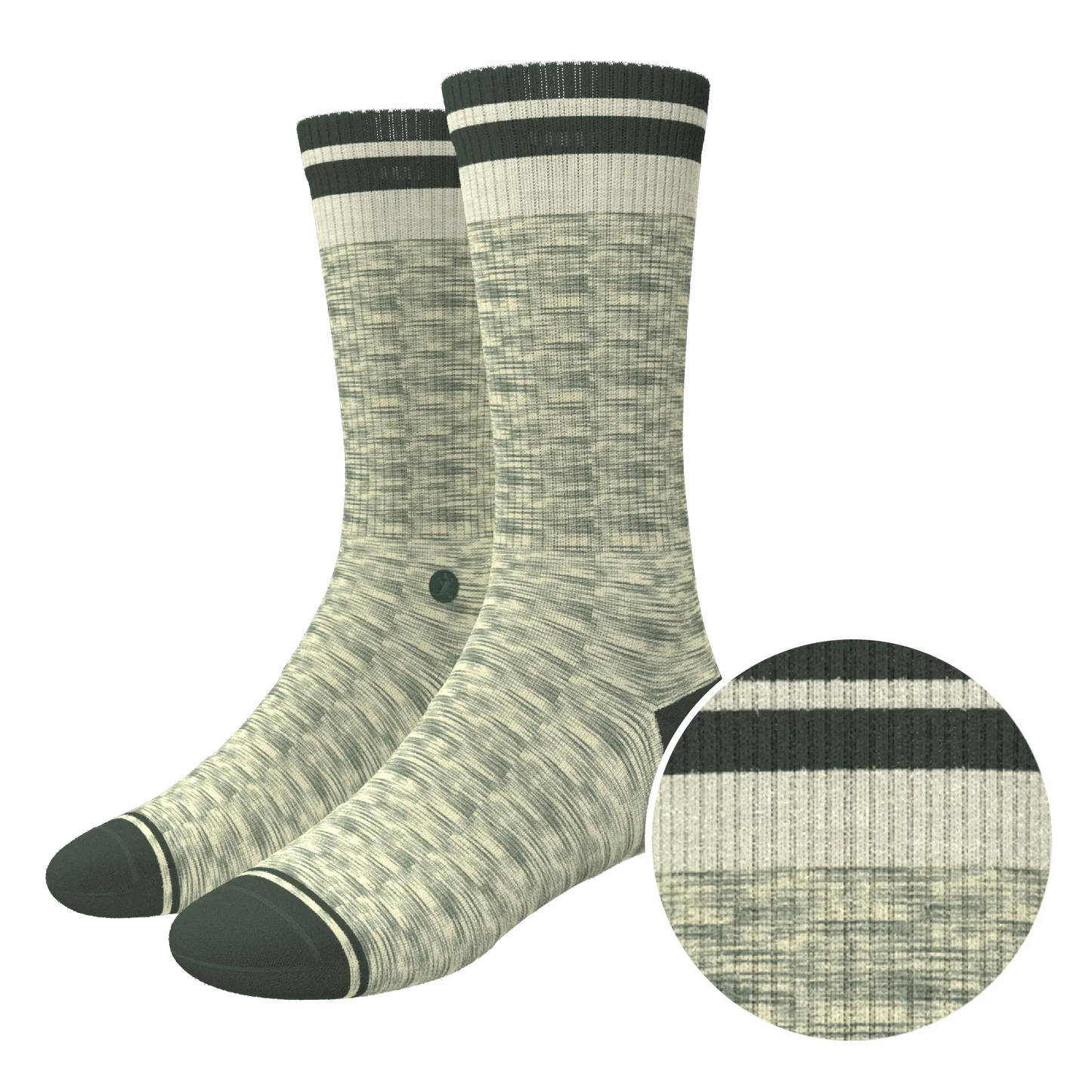 The Illusion | Green Pattern Heel Hammock™ Crew Socks - MENLL