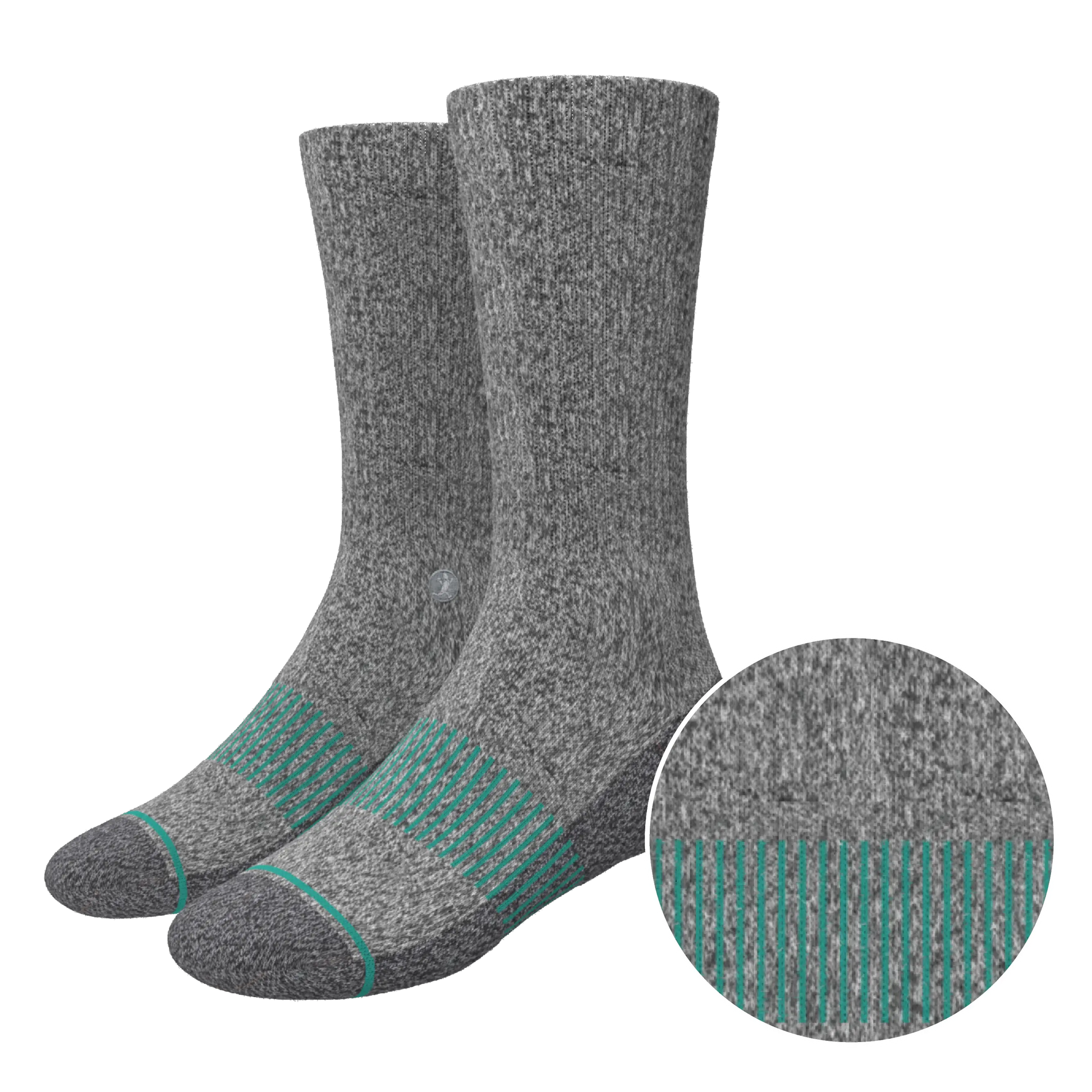 The Intramural Champ | Gray Stay Weird Heel Hammock™ Crew Socks - MENLL