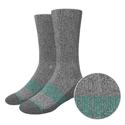 The Intramural Champ | Gray Stay Weird Heel Hammock™ Crew Socks - MENLL