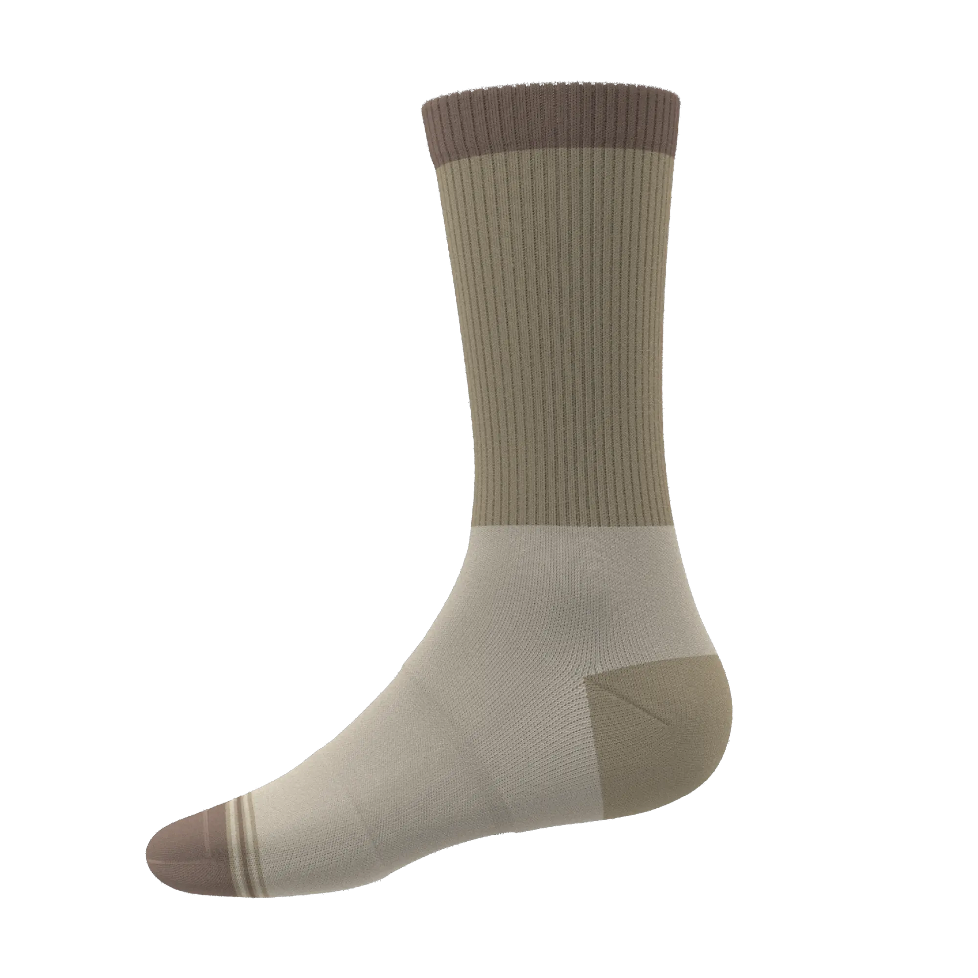 The Khaki | Tan Color Block Heel Hammock™ Crew Socks - MENLL