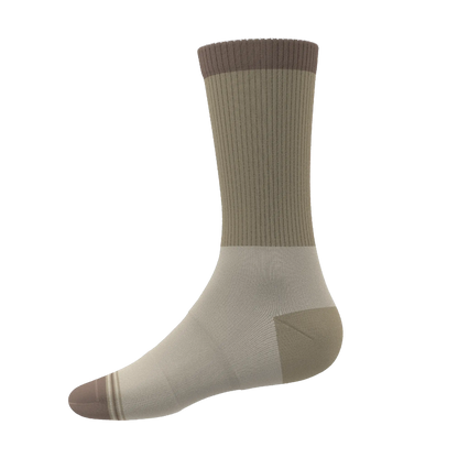 The Khaki | Tan Color Block Heel Hammock™ Crew Socks - MENLL