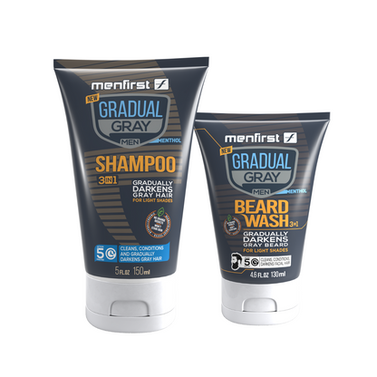 Menfirst Gradual Gray - Good bye Gray Beard - 3-in-1 Shampoo & Beard W Menfirst