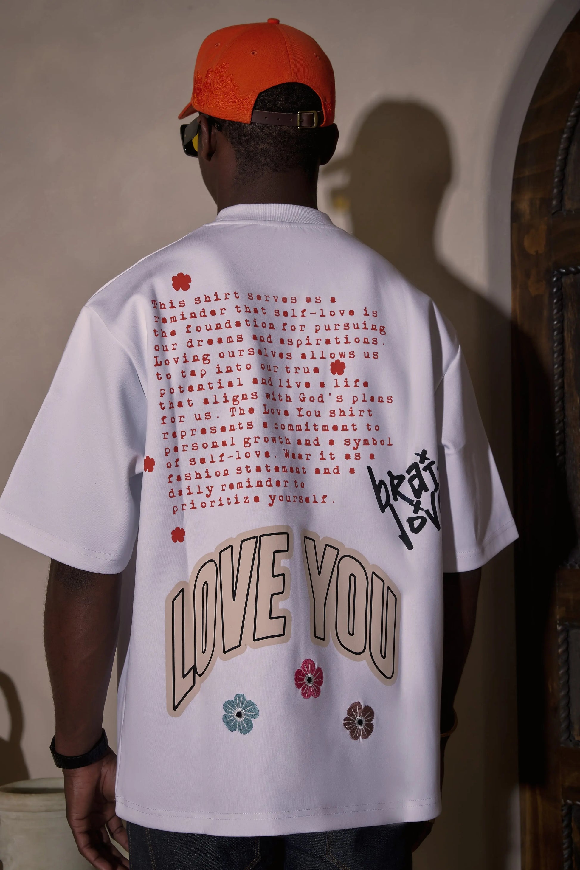 Love You T Shirt White Short Sleeve Cotton Tee Relaxed Fit - MENLL