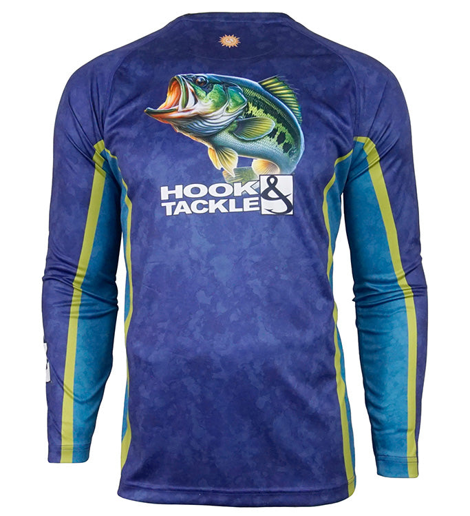 Intimates - Men's Bass Camo L/S UV Fishing Shirt Hook & Tackle