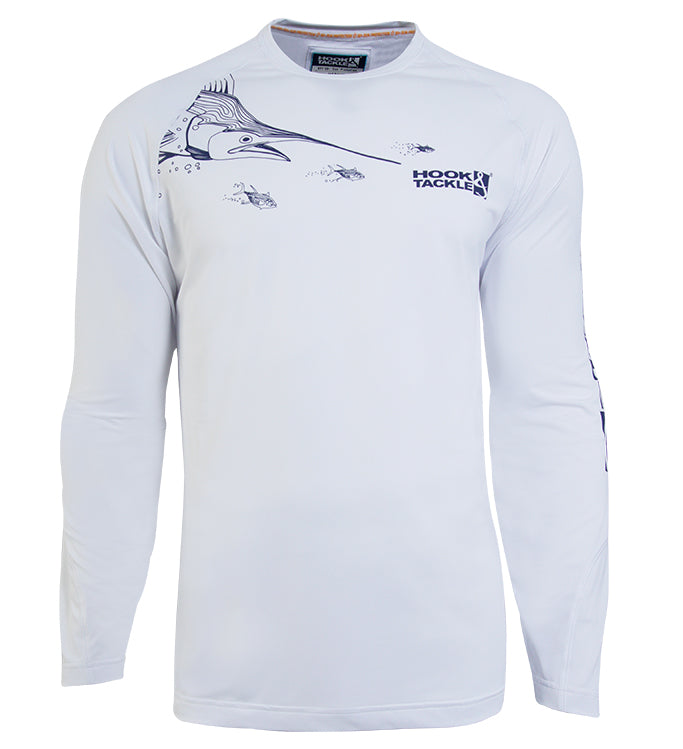 UV|UPF Sun Protection T-Shirt - Men's Marlin Chase L/S Fishing Shirt Hook & Tackle
