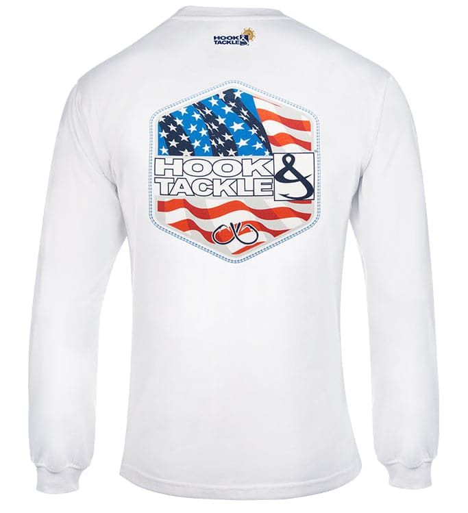 Men's Star Spangled L/S UV Fishing T-Shirt Hook & Tackle