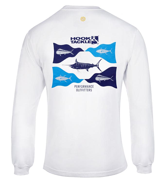 Activewear - Men's Fish Flags L/S UV Fishing T-Shirt Hook & Tackle