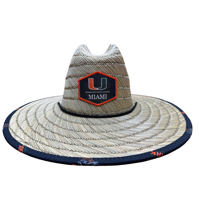 Accessories - University of Miami Logo Straw Hat Hook & Tackle