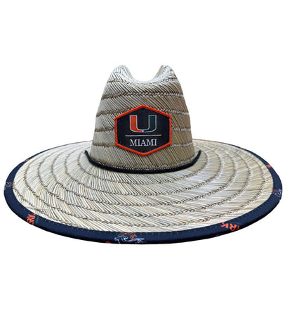 Accessories - University of Miami Logo Straw Hat Hook & Tackle