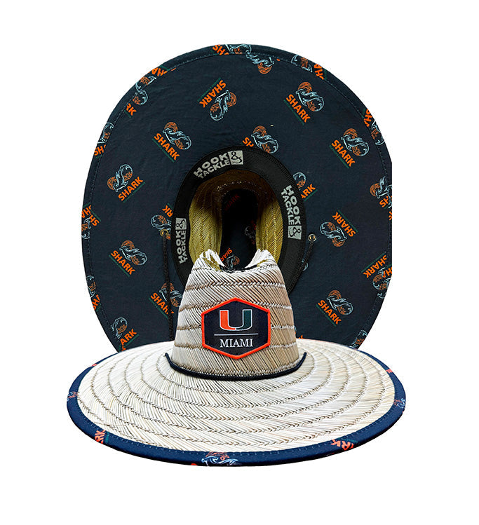 Accessories - University of Miami Logo Straw Hat Hook & Tackle