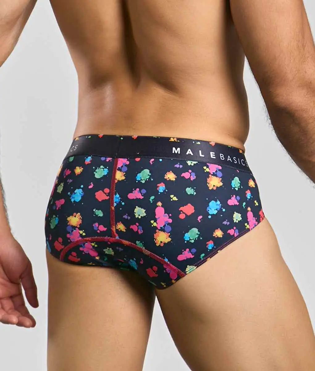 Malebasics New Hipster Brief Black Splash Malebasics