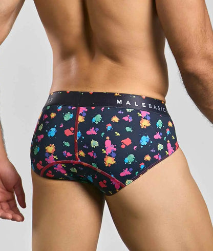 Malebasics New Hipster Brief Black Splash Malebasics