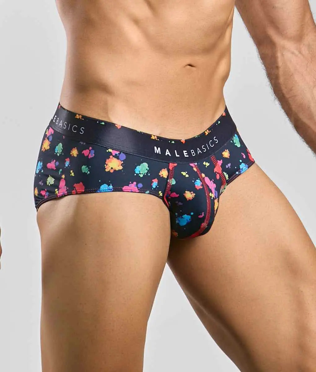 Malebasics New Hipster Brief Black Splash Malebasics