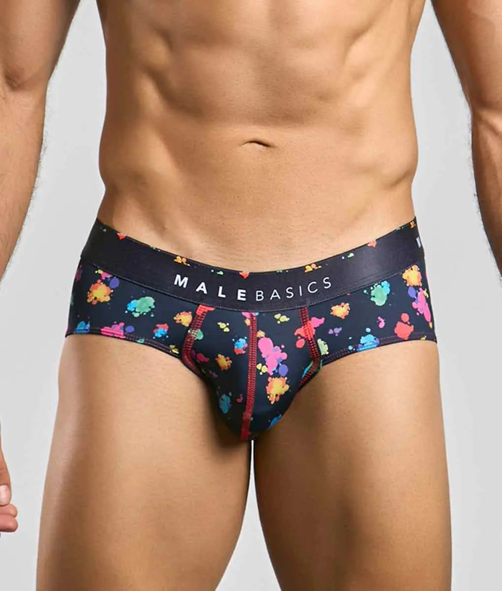 Malebasics New Hipster Brief Black Splash Malebasics