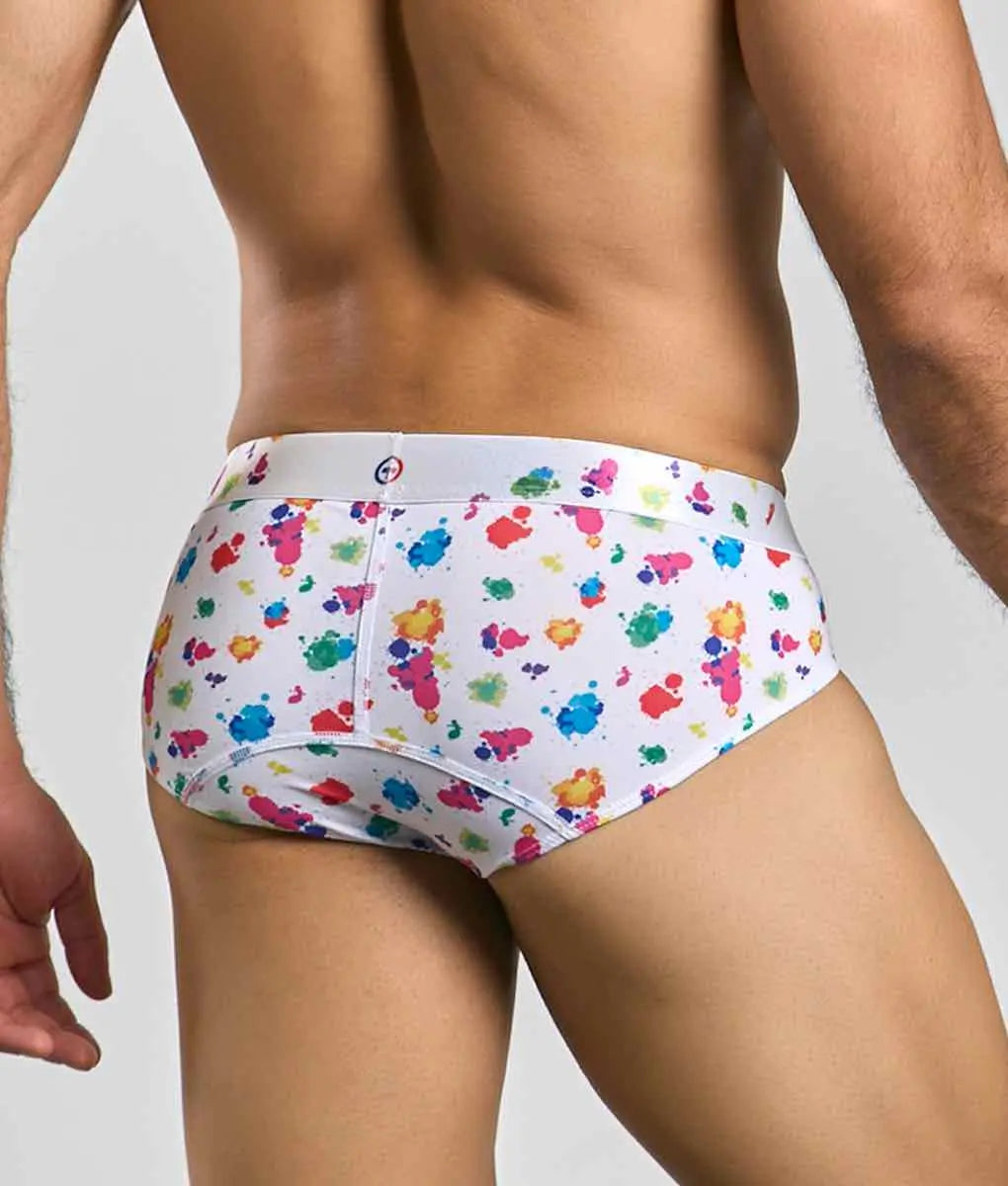 Malebasics New Hipster Brief White Splash Malebasics