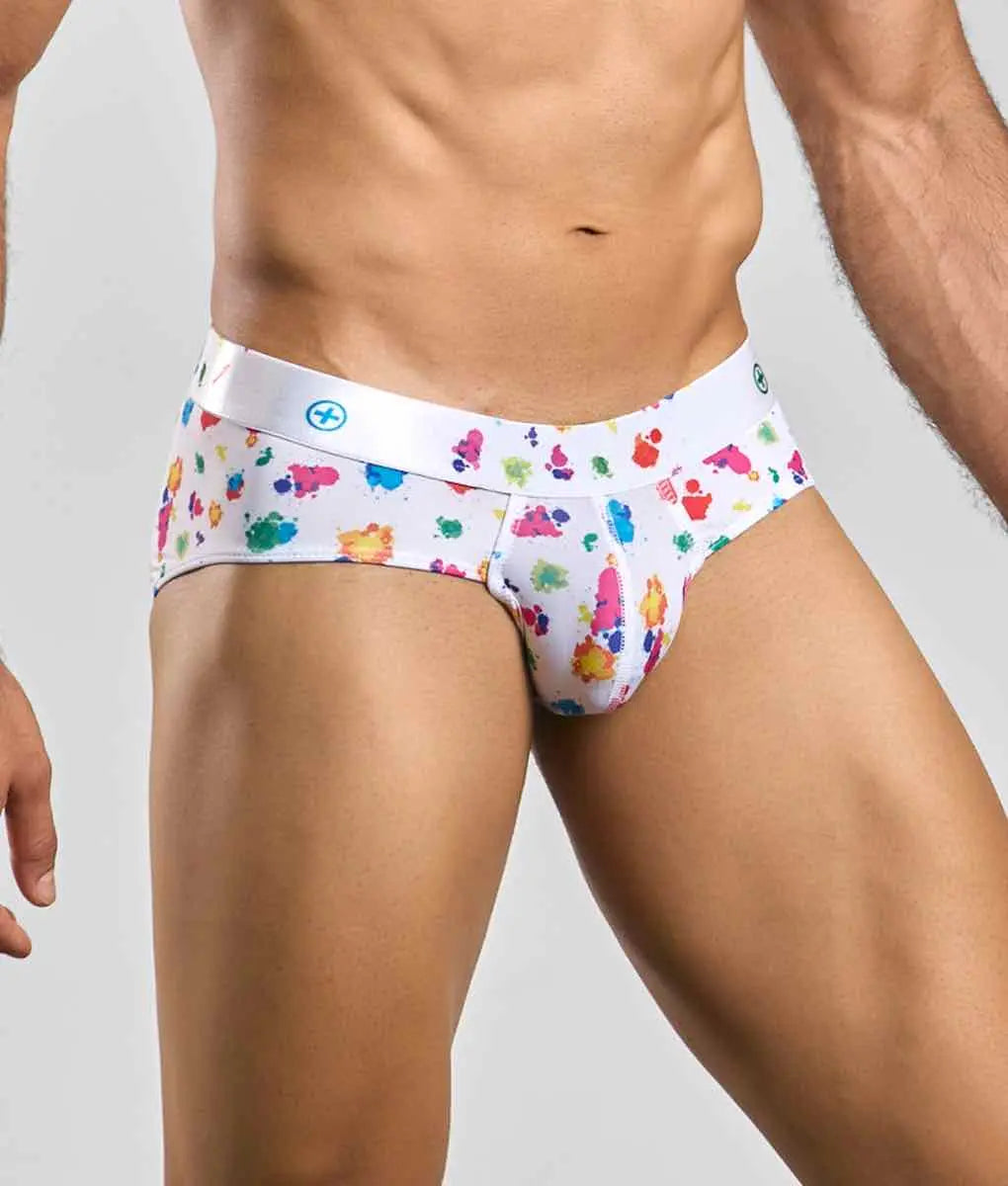 Malebasics New Hipster Brief White Splash Malebasics
